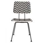 ΚΑΡΕΚΛΑ ΜΕΤΑΛΛΙΚΗ ALLEGRA HM5693 ΜΕ WICKER ΜΑΥΡΟ-ΛΕΥΚΟ 46x56x88Υ εκ. - Image 3