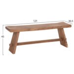 ΠΑΓΚΑΚΙ ΕΞ.ΧΩΡΟΥ 2-ΘΕΣΙΟ KONNY HM18450 ΞΥΛΟ SUAR ΣΕ ΦΥΣΙΚΟ 121x30.5x45Υεκ. - Image 2
