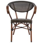 ΠΟΛΥΘΡΟΝΑ ΑΛΟΥΜΙΝΙΟΥ CLAY BAMBOO LOOK ΚΑΦΕ ΜΕ TEXTLINE HM5025 60,5x59x81Υ - Image 3