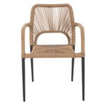 ΠΟΛΥΘΡΟΝΑ ΑΛΟΥΜΙΝΙΟΥ NOJO HM5771.02 ΓΚΡΙ ΜΕ P.E.TWIST RATTAN ΜΠΕΖ 55x63x82Y εκ. - Image 3