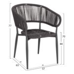 ΠΟΛΥΘΡΟΝΑ ΑΛΟΥΜΙΝΙΟΥ EULO HM5783.21 ΓΚΡΙ-TWISTED RATTAN ΓΚΡΙ 57x63x77Υεκ. - Image 2