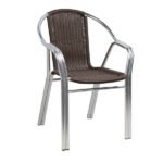 ΠΟΛΥΘΡΟΝΑ NOEL HM5019 ΑΛΟΥΜΙΝΙΟΥ ΔΙΠΛΟΣ ΣΚΕΛΕΤΟΣ ΜΕ RATTAN 56x60x75Υ εκ. - Image 3