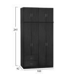 ΝΤΟΥΛΑΠΑ 4-ΦΥΛΛΗ ΜΕ ΠΑΤΑΡΙ-ΣΥΡΤΑΡΙΑ JENNA HM11355.01 ΜΕΛΑΜΙΝΗ ΣΕ ZEBRANO 160x42x241Υ - Image 2