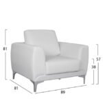 ΣΕΤ ΣΑΛΟΝΙΟΥ 3ΤΜΧ  KENZIE ΜΕ ΛΕΥΚΟ PU HM10329.01 - Image 2