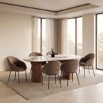 ΣΕΤ ΤΡΑΠΕΖΑΡΙΑΣ 7ΤΜΧ DRENNY HM11395.03 ΚΕΡΑΜΙΚΟ TOP PANDORA--ΚΑΡΕΚΛΕΣ ΥΦΑΣΜΑ TAUPE - Image 2