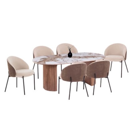 Αγόρασε ΣΕΤ ΤΡΑΠΕΖΑΡΙΑΣ 7ΤΜΧ DETTON HM12100.02 ΚΕΡΑΜΙΚΟ TOP PANDORA--ΥΦΑΣΜΑ ΜΠΕΖ/ΚΑΦΕ σε μοναδική τιμή στο clickforshop.gr