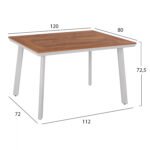 ΣΕΤ ΤΡΑΠΕΖΑΡΙΑΣ 5ΤΜΧ ΤΡΑΠΕΖΙ ΛΕΥΚΟ 120x80 ΚΑΙ ΚΑΡΕΚΛΑ ΜΕ ΣΧΟΙΝΙ HM11534.01 - Image 2