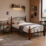 ΣΕΤ ΥΠΝΟΔΩΜΑΤΙΟΥ ΜΕ ΣΤΡΩΜΑ 3ΤΜΧ HM11217 RUBBERWOOD-ΜΕΤΑΛΛΟ - Image 2