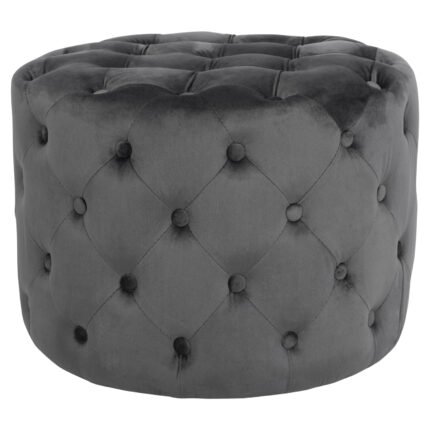 Αγόρασε ΣΚΑΜΠΟ KASSIE  ΓΚΡΙ ΒΕΛΟΥΔΟ ΤΥΠΟΥ CHESTERFIELD HM8406.01 Φ60x43Υ εκ. σε μοναδική τιμή στο clickforshop.gr