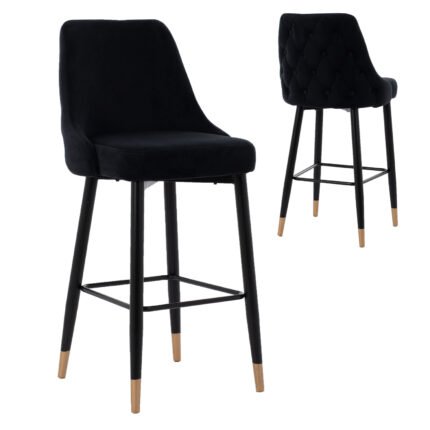 Αγόρασε ΣΚΑΜΠΟ ΜΠΑΡ SERENITY HM8519.04 ΒΕΛΟΥΔΟ ΜΑΥΡΟ ΜΕ ΜΕΤΑΛΛΙΚΟ ΣΚΕΛΕΤΟ 53x48x110 εκ. σε μοναδική τιμή στο clickforshop.gr