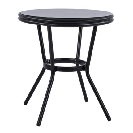 Αγόρασε ΤΡΑΠΕΖΙ ΑΛΟΥΜΙΝΙΟΥ MOSES Φ70 BAMBOO LOOK HM5532.02 ΜΑΥΡΟ ΜΕ ΓΥΑΛΙ Φ70X76 εκ σε μοναδική τιμή στο clickforshop.gr