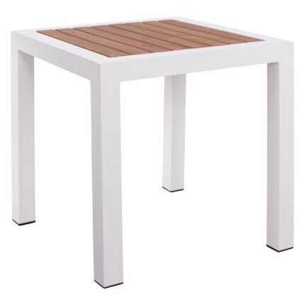 Αγόρασε ΤΡΑΠΕΖΙ ΑΛΟΥΜΙΝΙΟΥ SABRA HM5403.01 ΛΕΥΚΟ ΜΕ POLYWOOD 45Χ45Χ45