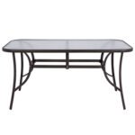 ΤΡΑΠΕΖΙ BRUNO 150X90Χ72Υεκ. ΚΑΦΕ ΜΕΤΑΛΛΙΚΟ ΜΕ ΓΥΑΛΙΝΗ ΕΠΙΦΑΝΕΙΑ HM5145.02 - Image 3