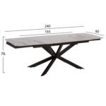 ΤΡΑΠΕΖΙ ΕΠΕΚΤΕΙΝΟΜΕΝΟ AIRA HM18411 ΚΕΡΑΜΙΚΟ TOP ΣΕ ΛΕΥΚΟ/ΚΑΦΕ ΜΑΡΜΑΡΟ 165/240x90x76Υεκ - Image 2