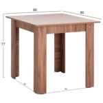 ΤΡΑΠΕΖΙ ΚΟΥΖΙΝΑΣ KELVIN HM2427.14 ΜΕΛΑΜΙΝΗ ΣΕ ΚΑΡΥΔΙ 80x80x77Υεκ. - Image 2