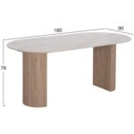 ΤΡΑΠΕΖΙ ΤΡΑΠΕΖΑΡΙΑΣ MELLOW HM18416 MDF ΠΟΔΙΑ ΣΕ ΦΥΣΙΚΟ--ΚΕΡΑΜΙΚΟ TOP 180x90x76Υεκ. - Image 2