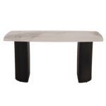 ΤΡΑΠΕΖΙ ΤΡΑΠΕΖΑΡΙΑΣ MINAO HM18418 MDF ΠΟΔΙΑ ΣΕ ΣΚΟΥΡΟ ΓΚΡΙ--ΚΕΡΑΜΙΚΟ TOP 160x90x75Υεκ - Image 3