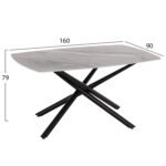 ΤΡΑΠΕΖΙ ΤΡΑΠΕΖΑΡΙΑΣ ISKA HM18420 ΚΕΡΑΜΙΚΟ TOP ΣΕ ΛΕΥΚΟ/ΚΑΦΕ ΜΑΡΜΑΡΟ 160x90x79Υεκ - Image 2