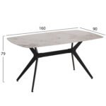 ΤΡΑΠΕΖΙ ΤΡΑΠΕΖΑΡΙΑΣ AIKA HM18421 ΚΕΡΑΜΙΚΟ TOP ΣΕ ΛΕΥΚΟ/ΧΡΥΣΟ ΜΑΡΜΑΡΟ 160x90x79Υεκ - Image 2