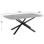 ΤΡΑΠΕΖΙ ΤΡΑΠΕΖΑΡΙΑΣ ISKA HM18423 ΚΕΡΑΜΙΚΟ TOP ΣΕ ΛΕΥΚΟ/ΚΑΦΕ ΜΑΡΜΑΡΟ 178x89x79Υεκ - Image 2