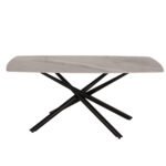 ΤΡΑΠΕΖΙ ΤΡΑΠΕΖΑΡΙΑΣ ISKA HM18423 ΚΕΡΑΜΙΚΟ TOP ΣΕ ΛΕΥΚΟ/ΚΑΦΕ ΜΑΡΜΑΡΟ 178x89x79Υεκ - Image 3