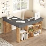 Γραφείο ArteLibre CANN Πεύκο/Ανθρακί Μοριοσανίδα 115x120x72cm - Image 2