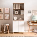 Βιβλιοθήκη ArteLibre BRAGI Λευκό/Φυσικό Μοριοσανίδα 69.5x32x180cm - Image 2