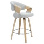 Βρες το Σκαμπό Bar ArteLibre VIONARA Ανοιχτό Γκρι/Φυσικό 55x52.5x95cm σε μοναδική τιμή στο clickforshop.gr