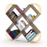 Βρες το Βιβλιοθήκη ArteLibre CASE Καρυδί/Κίτρινο 120x25x120cm σε μοναδική τιμή στο clickforshop.gr