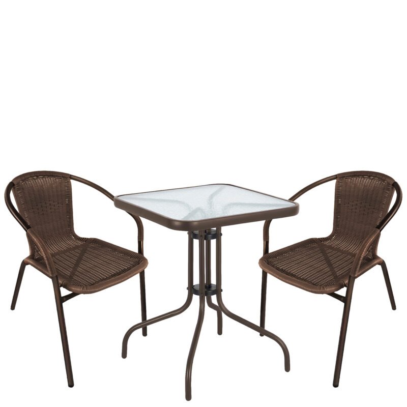 Βρες το Σετ Τραπεζαρία Κήπου ArteLibre MARS Καφέ Rattan/Γυαλί/Μέταλλο Με 2 Πολυθρόνες 14990525 σε μοναδική τιμή στο clickforshop.gr