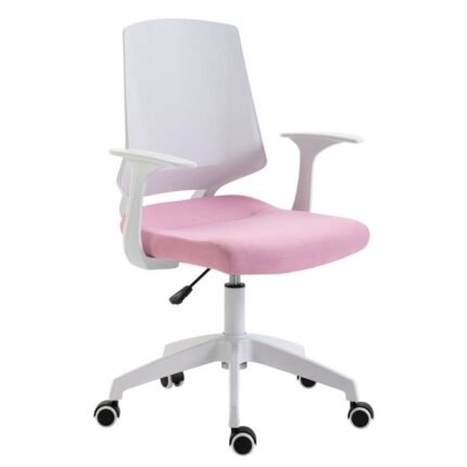 Αγόρασε A1150-W ΛΕΥΚΟ/ΡΟΖ ΥΦΑΣΜΑ ΠΟΛΥΘΡΟΝΑ ΓΡΑΦΕΙΟΥ 63Χ55Χ49-92/56-100εκ. σε μοναδική τιμή στο clickforshop.gr
