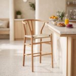 Βρες το Σκαμπό μπαρ Wishbone pakoworld μεσαίου ύψους rubberwood-σχοινί σε φυσική απόχρωση 55x49x96εκ σε μοναδική τιμή στο clickforshop.gr