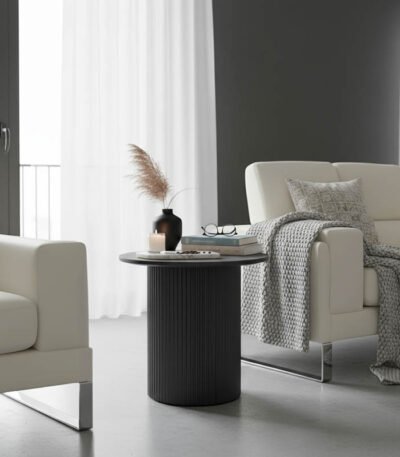 Βρες το Βοηθητικό τραπέζι Dovel pakoworld mdf-μέταλλο σε μαύρη απόχρωση Φ50x50εκ σε μοναδική τιμή στο clickforshop.gr