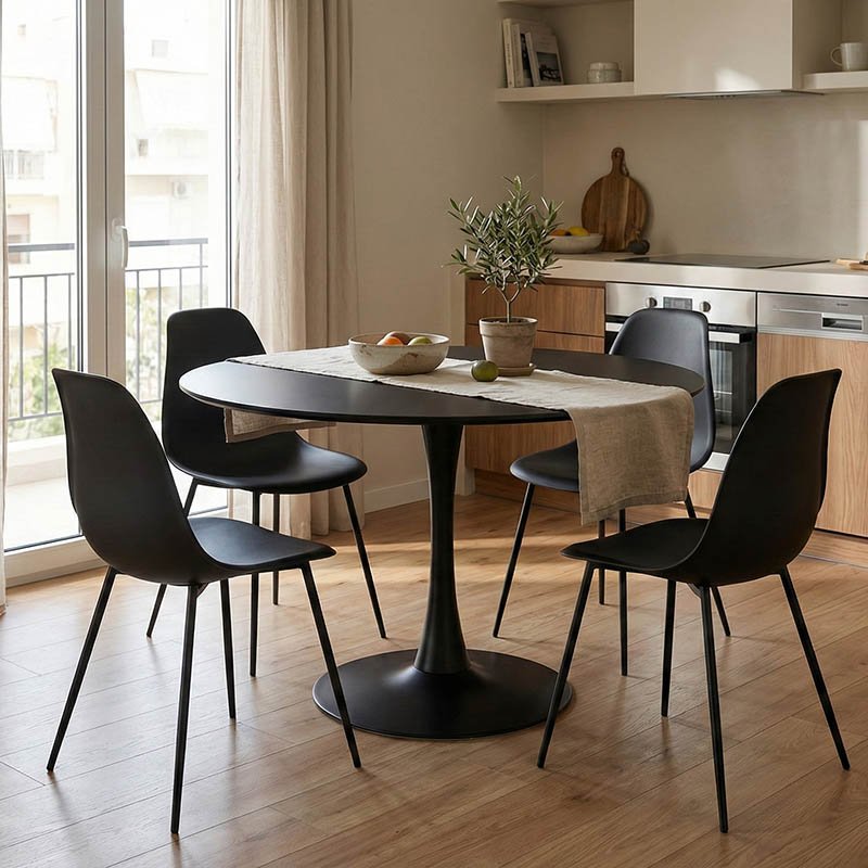 Βρες το Tραπέζι Balou pakoworld mdf σε μαύρη απόχρωση Φ120x73εκ σε μοναδική τιμή στο clickforshop.gr