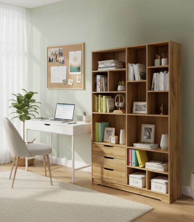 Βρες το Βιβλιοθήκη Lucinda pakoworld oak 120x29.8x180.5εκ σε μοναδική τιμή στο clickforshop.gr