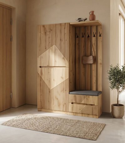 Βρες το Έπιπλο εισόδου Zomie pakoworld σε oak απόχρωση 131x41.5x180.4εκ σε μοναδική τιμή στο clickforshop.gr