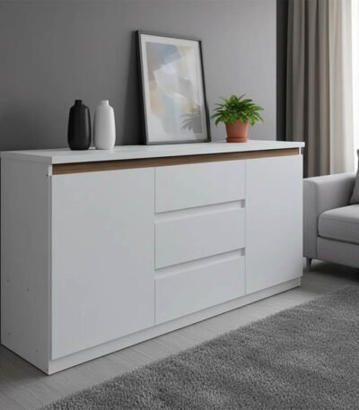 Βρες το Μπουφές Chiemo pakoworld λευκό 160x40x93.6εκ σε μοναδική τιμή στο clickforshop.gr