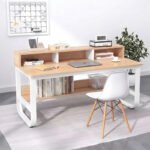 Βρες το Γραφείο εργασίας Evrepy pakoworld mdf σε oak απόχρωση με λευκό μέταλλο 100x60x83εκ σε μοναδική τιμή στο clickforshop.gr