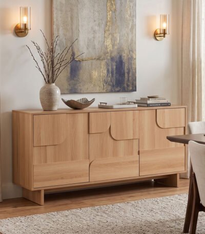 Βρες το Μπουφές Jenfia pakoworld mdf σε φυσική απόχρωση 150x39x75