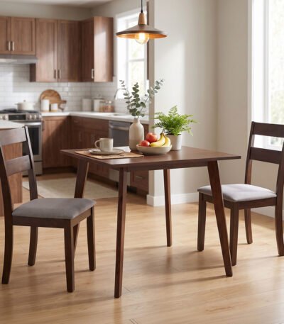 Βρες το Τραπέζι Benson pakoworld MDF σε καρυδί απόχρωση 80x80x75εκ σε μοναδική τιμή στο clickforshop.gr