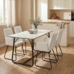 Βρες το Τραπέζι Revello pakoworld sintered stone λευκό μαρμάρου-μαύρο 150x90x75εκ σε μοναδική τιμή στο clickforshop.gr