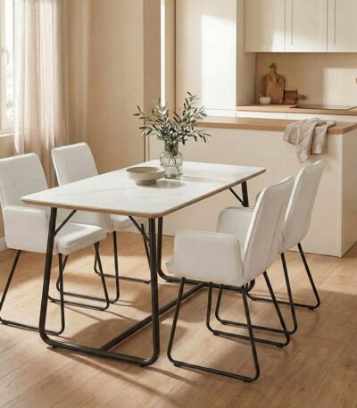 Βρες το Τραπέζι Revello pakoworld sintered stone λευκό μαρμάρου-μαύρο 150x90x75εκ σε μοναδική τιμή στο clickforshop.gr