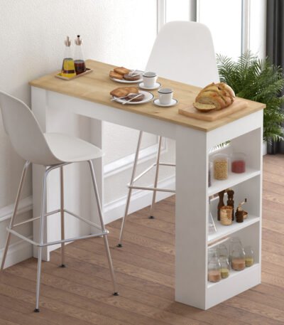 Βρες το Τραπέζι μπαρ Riff pakoworld λευκό-sonoma 120x50x100εκ σε μοναδική τιμή στο clickforshop.gr