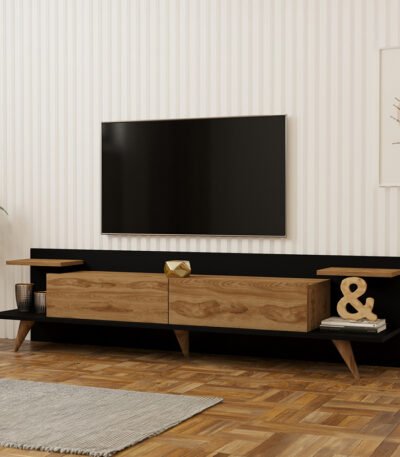 Βρες το Έπιπλο τηλεόρασης Astry pakoworld oak με ανθρακί 180x36