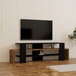 Βρες το Έπιπλο τηλεόρασης Lenour pakoworld sonoma με μαύρο 150x35x45εκ σε μοναδική τιμή στο clickforshop.gr