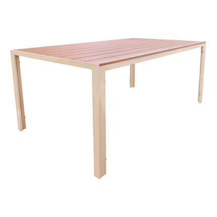 Βρες το Τραπέζι Nares pakoworld σαμπανί αλουμίνιο plywood σε φυσική απόχρωση 140x80x72.5εκ σε μοναδική τιμή στο clickforshop.gr