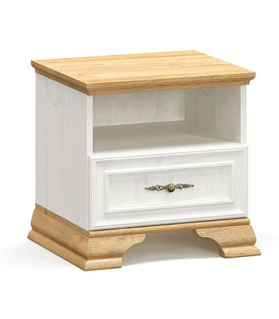 Βρες το Κομοδίνο Jaden pakoworld golden oak-λευκό antique 49x41x47εκ σε μοναδική τιμή στο clickforshop.gr