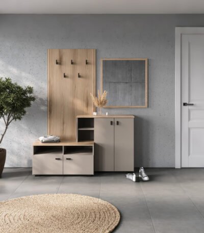 Βρες το Έπιπλο εισόδου Ebro pakoworld σε oak-cappuccino απόχρωση 150.3x41.2x204.7εκ σε μοναδική τιμή στο clickforshop.gr
