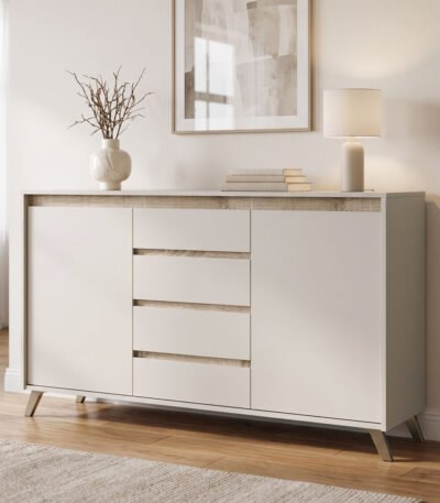 Βρες το Μπουφές Belka pakoworld κρεμ με oak 155x45x93