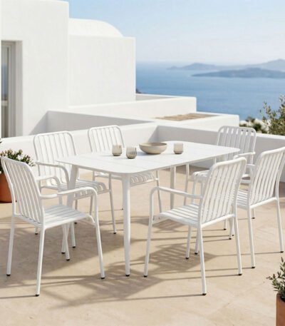 Βρες το Τραπεζαρία Heven Vista pakoworld σετ 7τεμ λευκό αλουμίνιο 120x70x72εκ σε μοναδική τιμή στο clickforshop.gr